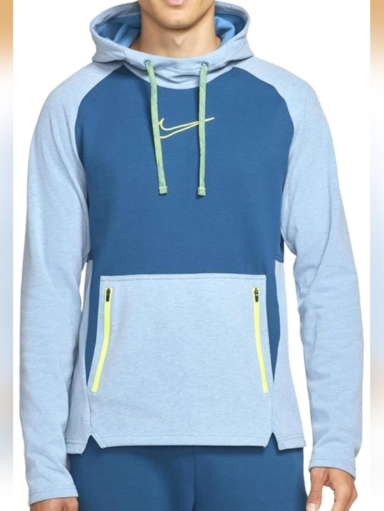 Nike Other - Nike Therma Fit Men's Two-Tone Blue Pullover Hoodie with Neon Trim Size L